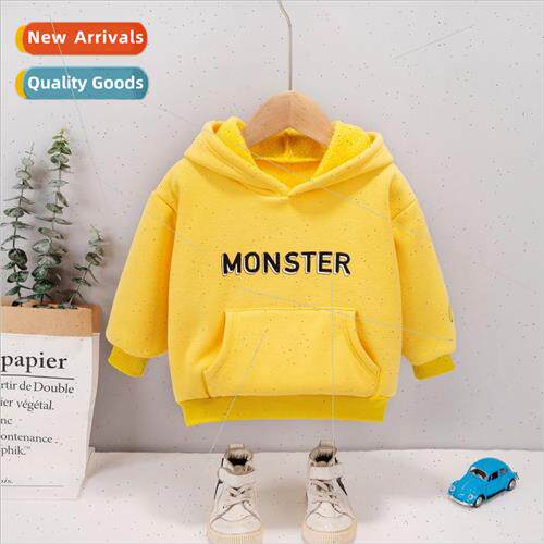 2023 fall and winter new baby letters padded thickened sweat