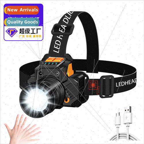 Rotating zoom T6 strong LED sensor headlamp outdoor lighting