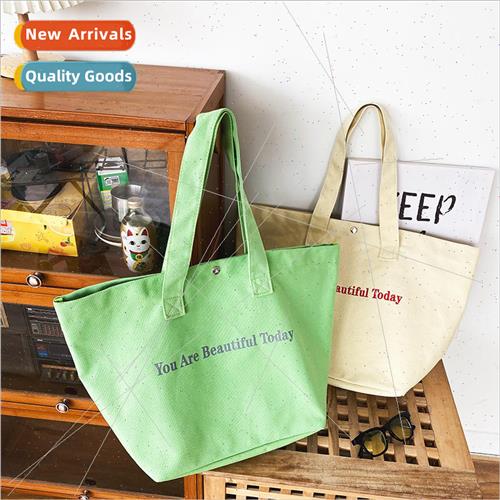 Korean fashion canvas tote bag 2022 new simple large capacit