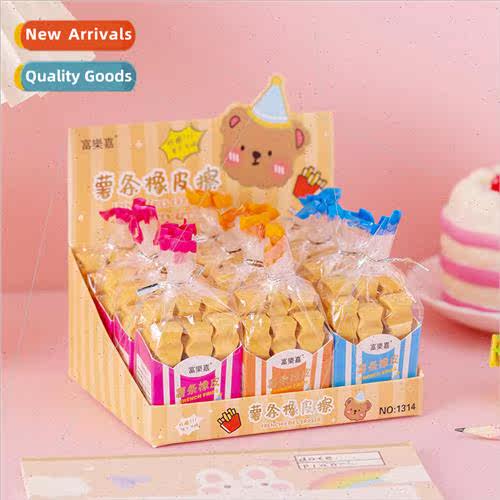 Cartoon Student Eraser Kids Creative French Fries Eraser Les