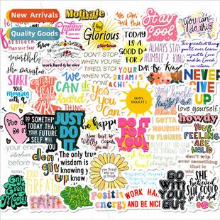 50 small size 4cm English text stickers refrigerator noteboo