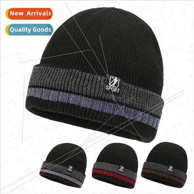 2023 new fall and winter cap outdoor mens warm knitted cap h