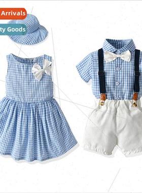 Summer Japanese siblings new boys short-sleeved shirt strapp