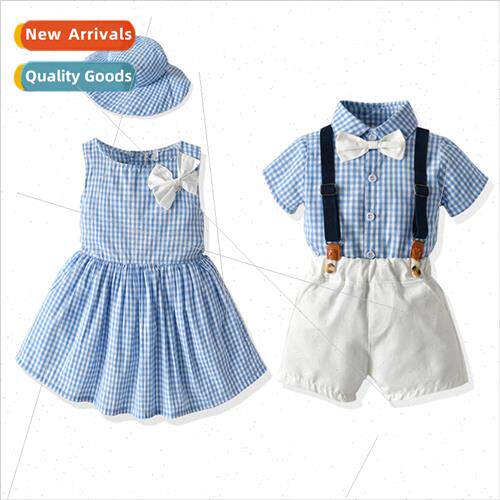 Summer Japanese siblings new boys short-sleeved shirt strapp
