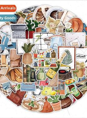 50 watercolor retro small objects graffiti stickers computer