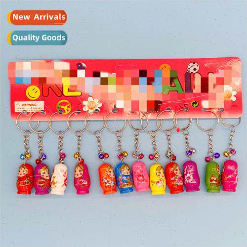 Wooden Russian nesting dolls phone chain keychain pendant 12