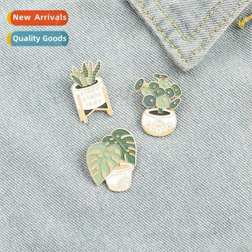 Cartoon creative succulent potted plant brooch jewelry perso