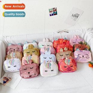 Sequins unicorn small bag female new fashion chain girl shou