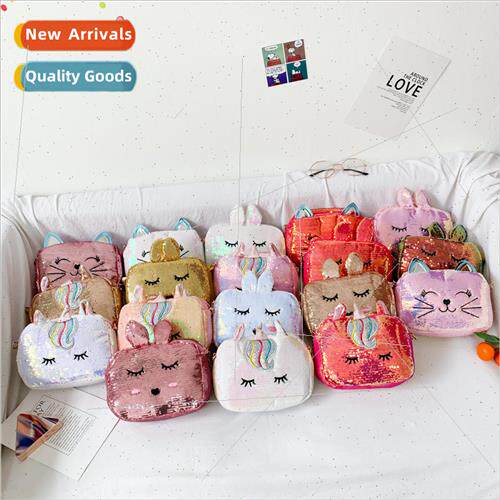 Sequins unicorn small bag female new fashion chain girl shou