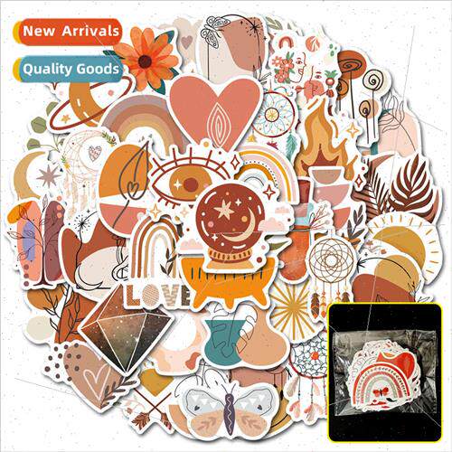 50 Pieces Bohemian Leaf Stickers BOHO Style mple Small Fresh