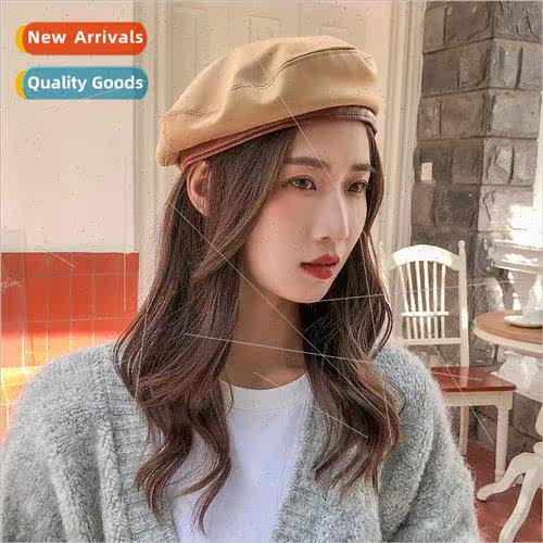Beret childrens fall and winter versatile suede octagonal ca