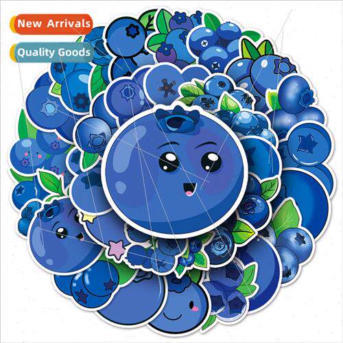 50 blueberry cartoon fruit stickers waterproof waterproof di