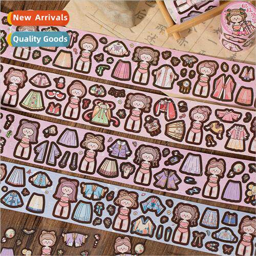 Ago dress up three bullet die-cut tape cute girl dress with