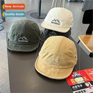 brim duck cotton retro soft black short cap American tongue