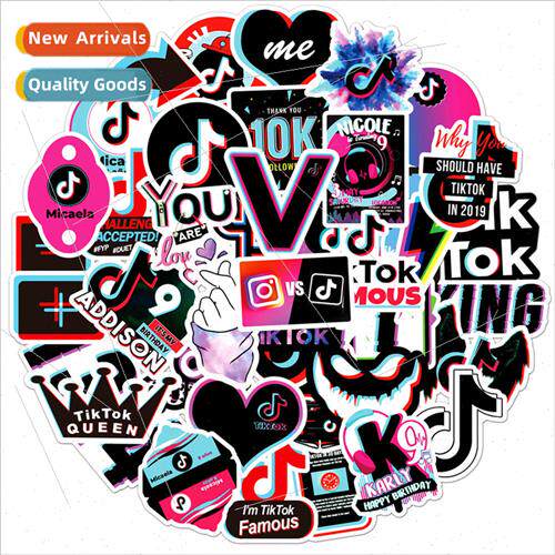 50 TikTok logo graffiti stickers luggage computer cell phone