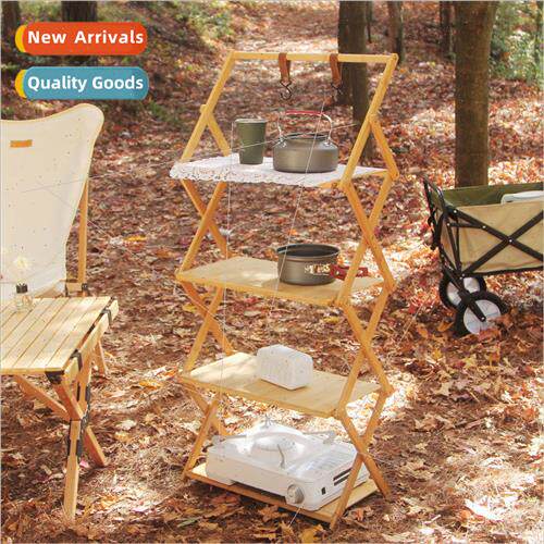 Outdoor camping portable shelf picnic multifunctional self-d