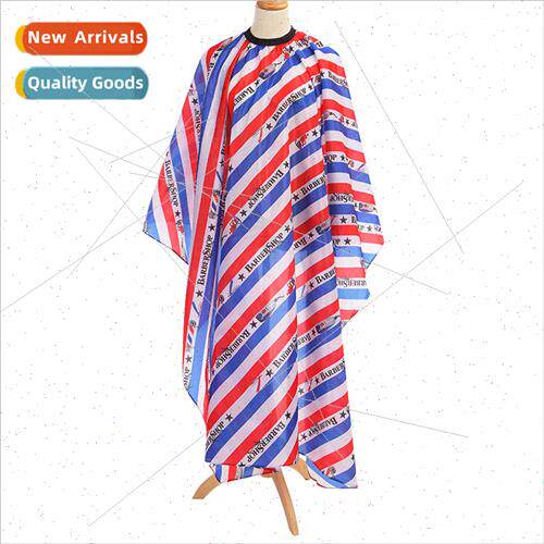 white blue red striped bib barber tools barber vintage greas