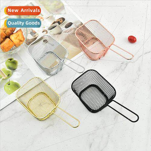 Square Mini Frying Basket Rose Gold French Fry Basket Wire R