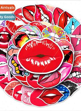 50 lips creative luggage stickers creative nd waterproof sui