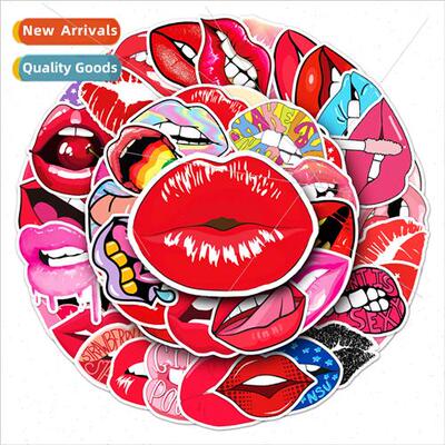 50 lips creative luggage stickers creative nd waterproof sui