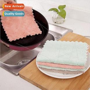stick dishcloth kitchen thickened Coral absorbent velvet
