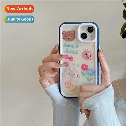 Doodle Flower Bear Bunny 适用 Apple 14PM Case iPhone 12/13Pr