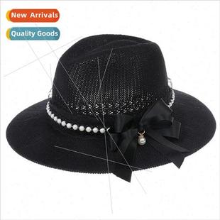 British handmade crochet New hat accessories jazz vac pearl