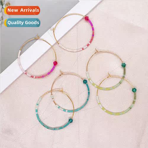 ins wind niche temperament ladies large circle earrings rice