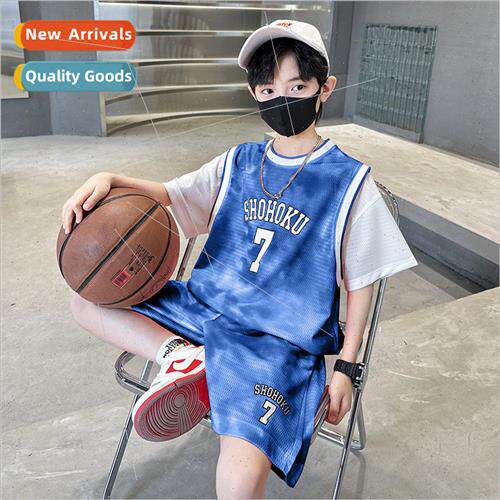 Boys summer sportswear 2023 new basketball uni适用ms middle