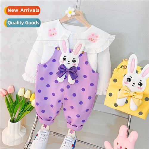 Spring girls polka dots back pants suit new fashionable spri