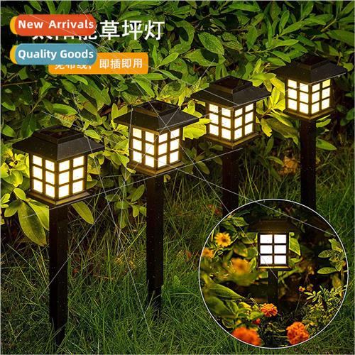 solar house palace light lawn garden ground plug light solar