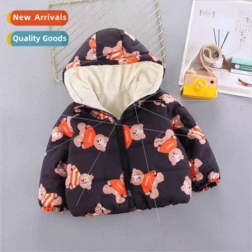 Childrens cotton clothes fall and winter new casual hooded p