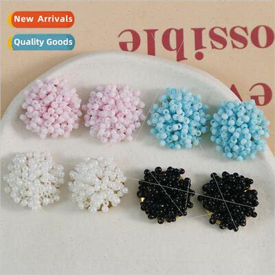 Macaron color system rice beads beaded flowers flower cluste