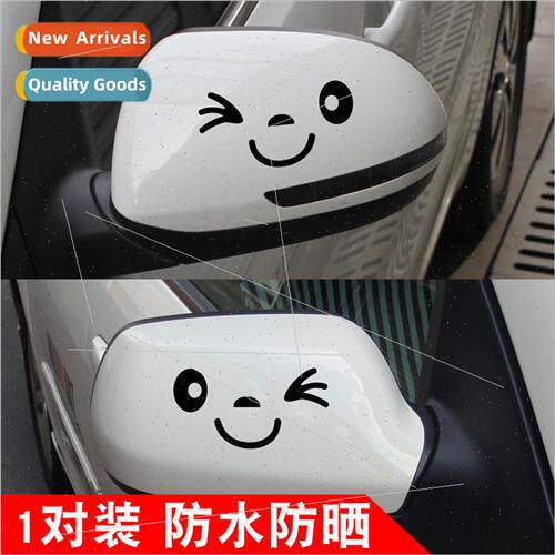 Cute decorative body stickers smiley rearview mirror car sti