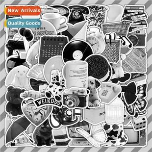 white nostalgic camera black mug stickers and objects old