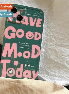 photo frame English smiley face 适用 Apple 12 phone case iPh