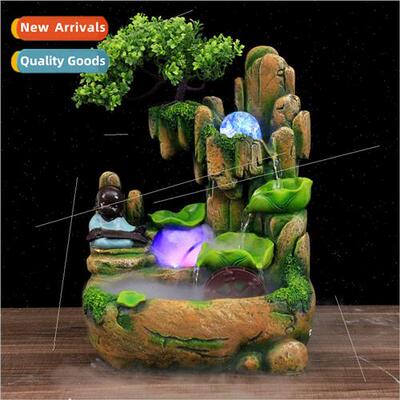 Monk lotus leaf model rockery running fountain simple bonsai