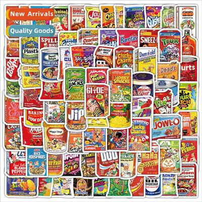 100 Snack Pack Stickers Cute Retro Potato Chips Cookie Packa