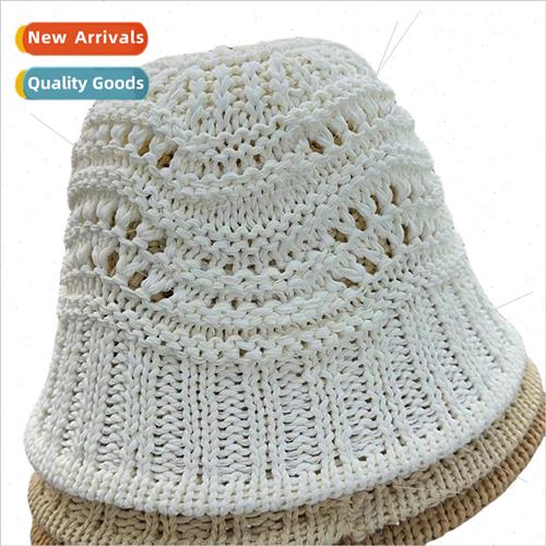 Womens summer hat Korean small brimmed bucket straw hat Japa