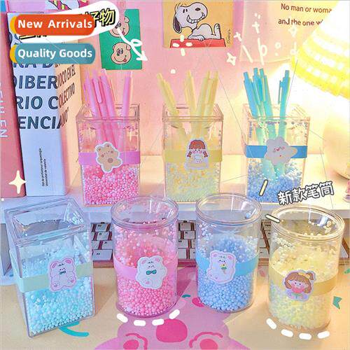 Transparent acrylic square colorful bubble ball pen barrel s