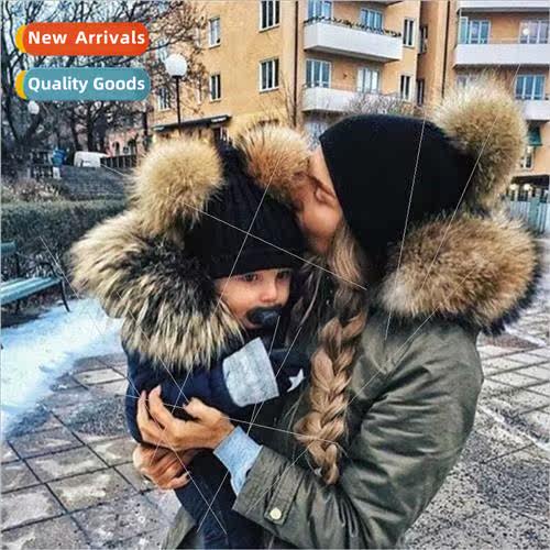 Model fall and winter Ms. parent-child  knitted wool cap Dou