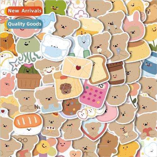 ins bear stickers coffee bear cute cartoon handbook stickers