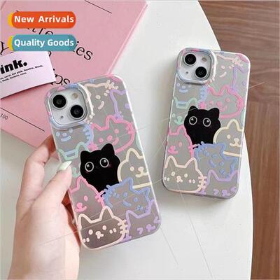 Full screen colorful lines cat 适用 iPhone 13PM case 12/11 A