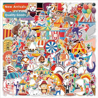 100 pcs of circus graffiti stickers cell phone water cup sta