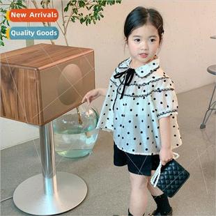 2023 summer new Korean lace wear girls coll childrens