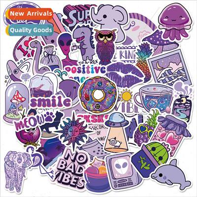 50 purple landscape stickers INS  luggage notebook girl  car