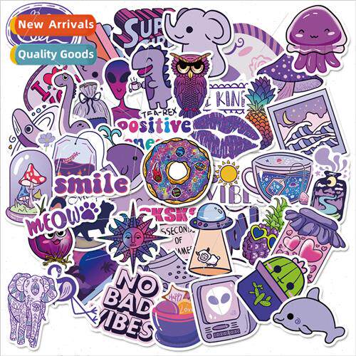 50 purple landscape stickers INS  luggage notebook girl  car