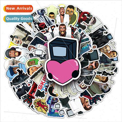 60 pcs of toilet man vs monitor stickers game around the fun