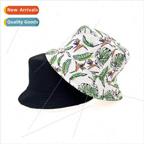 2024 Botanical Leaf Printed Reversible Fishermans Hat Adult