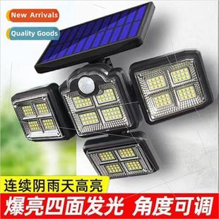 home gate wall outdoor lig three light villa Solar courtyard